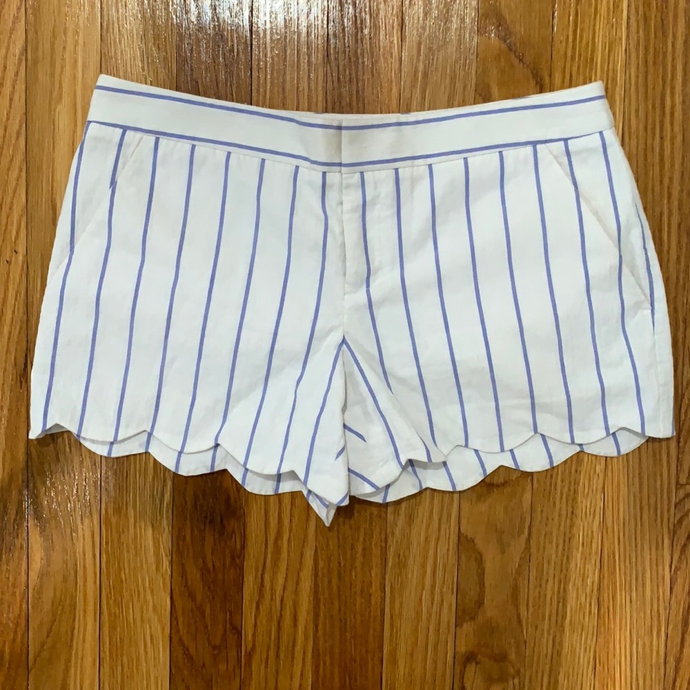 Club Monaco striped scalloped shorts